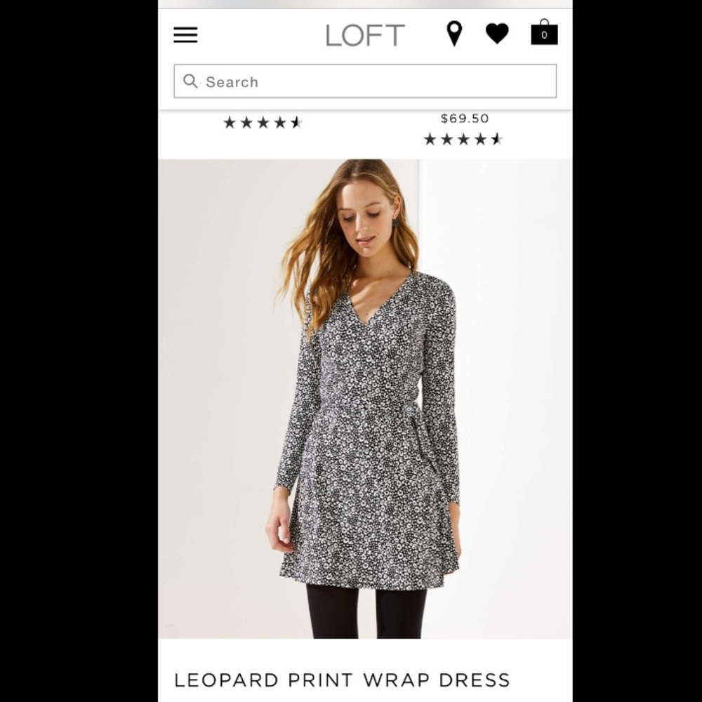 LOFT 10P leopard wrap dress.